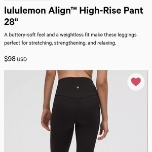 lululemon Align™ High-Rise Pant 28" Size 6